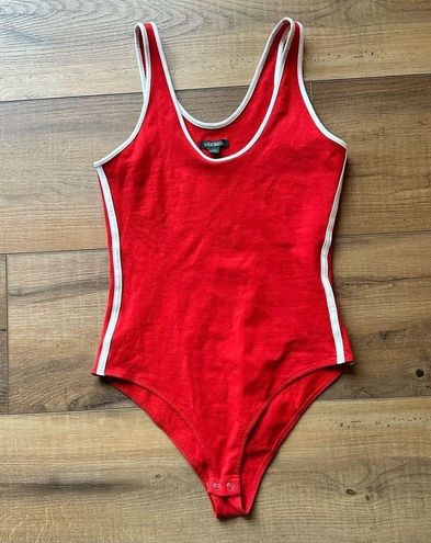 Wild Fable Bodysuit Medium Women Tank Top Red White Y2K Casual