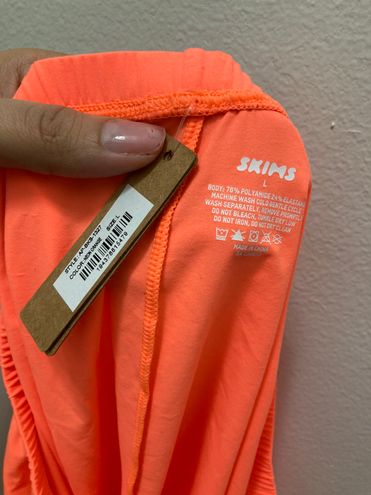 SKIMS Size Large Neon Orange fits everybody biker shorts limited edition  women's - $40 New With Tags - From Star