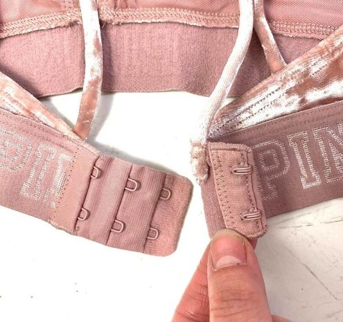 Victoria's Secret PINK Blush Pink Velvet Bralette Large - $19 - From Jazmyn