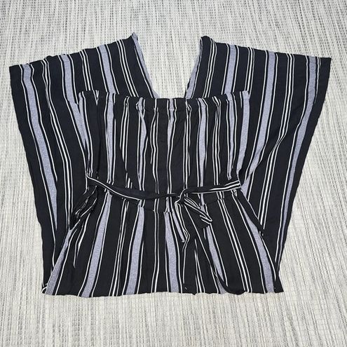 Rue 21 ShoSho Womens XL Black Grey Stripe Strapless Wide Leg