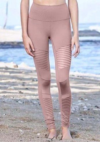 Alo Yoga High-Waist Moto Leggings Smoky Quartz Mesh Cut-Outs Hi-Rise Edgy  Tights Size XXS - $29 - From Shop