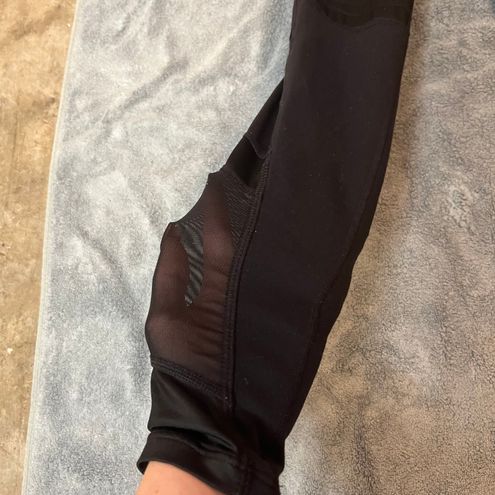 Athleta Black Motto High Rise Powerful Gleam Tight Yoga Leggings Mesh Size  XS - $25 - From Kaitlin