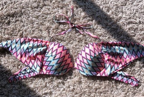 Victoria's Secret bikini top the wrap halter top Aztec print size 34DD