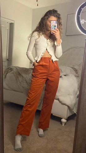 Halara Orange Corduroy Pants - $19 (24% Off Retail) New With