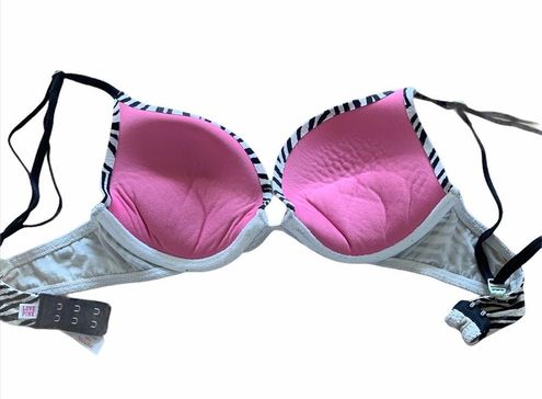 PINK - Victoria's Secret Love PINK Push Up Bra 34A Zebra Stripe Black White  Size undefined - $17 - From Debbie