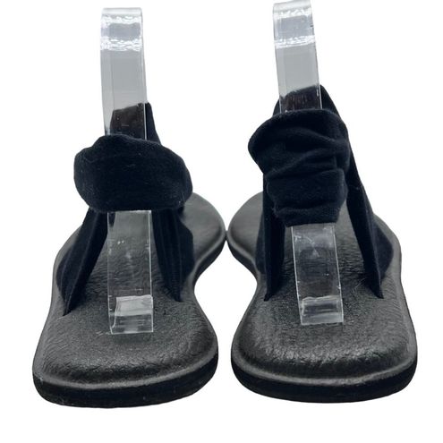 Sanuk Womens Yoga Sling Flat Sandals Size 10 Black Stretch Knit Flip Flop  Casual - $28 - From Kathy