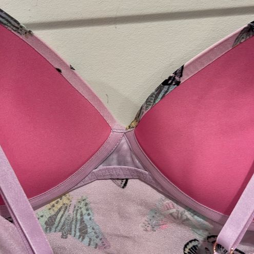 PINK - Victoria's Secret 🦋PINK🦋 MISTY LILAC BUTTERFLY LOUNGIN' WIRELESS  PUSH-UP BRA SMALL Purple - $29 - From Pinkeescloset