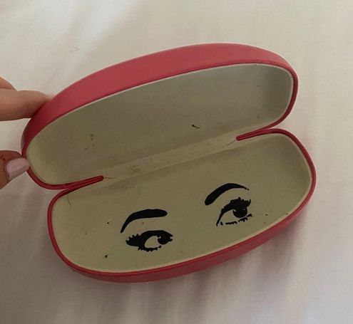 Kate Spade glasses case, bright pink, hard case, used (glasses not