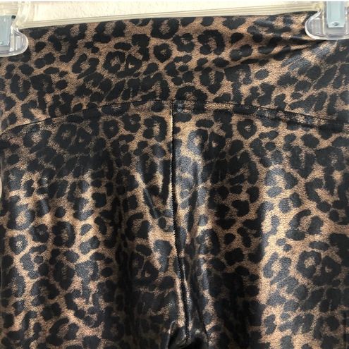 Spanx Leopard Print Faux Leather Leggings Brown - $60 - From Katie