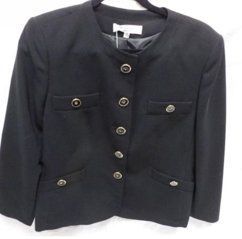 Kasper Separates Button-Down Peacoat Blazer (Size 16) Black with Gold  Buttons - $22 - From Jen