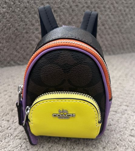 COACH®  Mini Court Backpack Bag Charm In Colorblock Signature Canvas