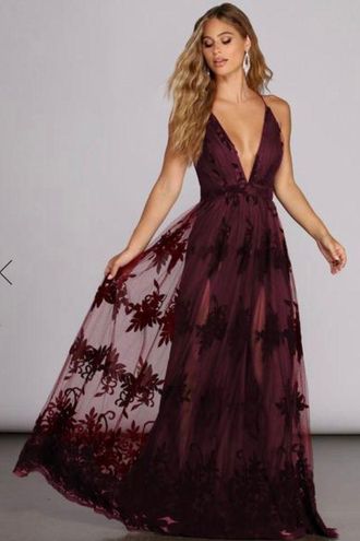 Windsor Burgundy Dress Size L - $60 (25 ...