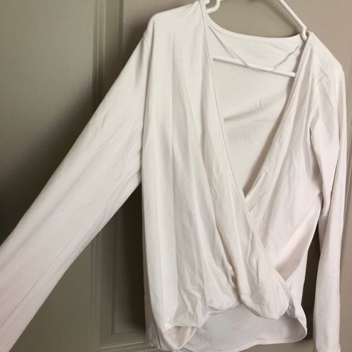 Lululemon Full Freedom Long Sleeve Yoga Wrap Shirt Top White - $36 (59% Off  Retail) - From Maddie