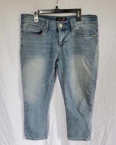 Seven7 Girlfriend Mid Rise Capri Jeans Blue Denim Women's Size 10