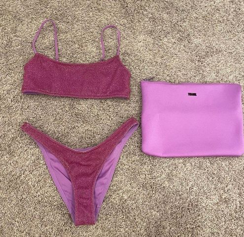 super cute triangl MICA violet sparkle bikini! size - Depop