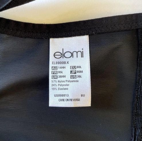 Elomi Bra Womens 36L Black Matilda Side Support Plunge Sheer Mesh NWOT Size  undefined - $35 - From Kristen