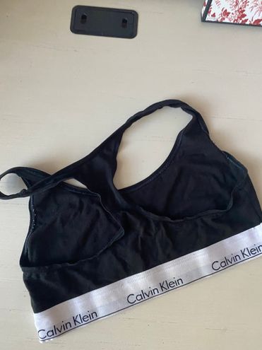 Calvin Klein Modern Cotton Unlined racer back Bralette logo band