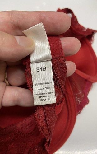 Inteco Intimates Womens Bra Sz 34B Red Lace Push Up Padded - $13 - From  Katie