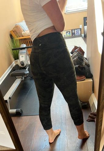 Lululemon Wunder Under Crop (high-rise) *full-on Luxtreme 21 In Incognito  Camo Multi Gator Green