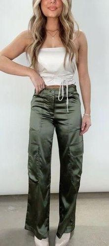 Lane 201 Satin Street Thing Straight Leg Olive Cargo Pants Medium Green -  $50 (26% Off Retail) New With Tags - From Diane