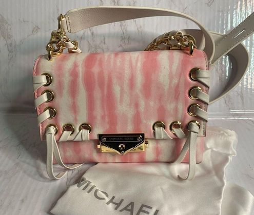 Michael Kors Cece Chain Small Shoulder Bag Crossbody Purse Handbag  Messenger MK PINK SIGNATURE, - Michael Kors bag Cece - MK PINK SIGNATURE