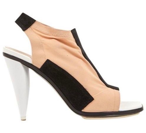 Balenciaga nylon suede slingback cone heel booties sandal IT 36 US Tan - (85% Off Retail) From J