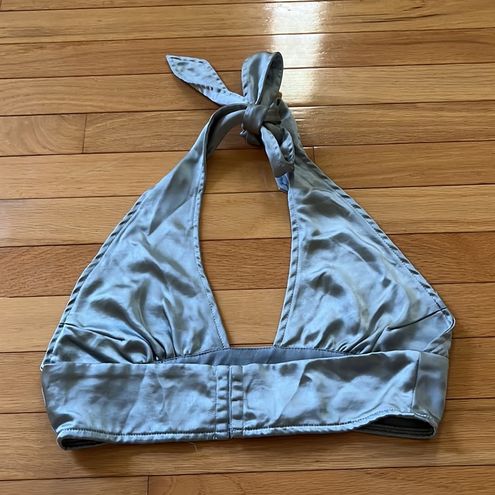 Silta Crop Top in Satin Light Blue