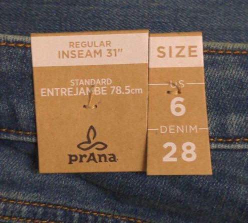 prAna Sienna Jean True Blue Mid-Rise Skinny Stretch Organic 6/28