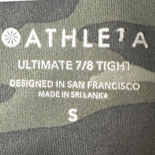 Athleta Ultimate Stash Pocket 7/8 Tight, Olive Camo Camouflage Leggings  Small Green - $35 - From Gina