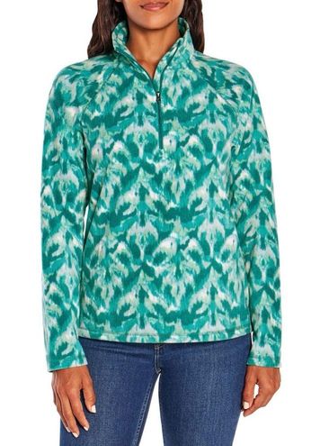 Eddie Bauer NWT Polar Fleece 1/4 Zip in Turquoise Leaf Ikat Large - $30 New  With Tags - From Sarah