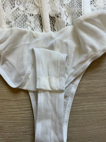 Lulus White Lace Strapless Corset Bodysuit Size M - $26 (43% Off