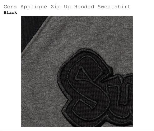 Supreme Gonz Appliqué Zip Up Hooded Sweatshirt “black” Black Size