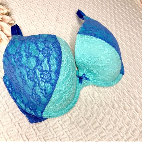 Victoria's Secret Victoria Secret Green Blue Lace Lined Perfect Coverage  Bra 32DD Size undefined - $27 - From Kelly
