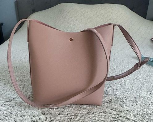 Samara Shoulder Bag Vegan Leather Medium Peony/ Dirty Pink. www