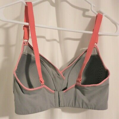 WireFree Contour Bra 34D Mesh Graphite Gray Adjustable Soft