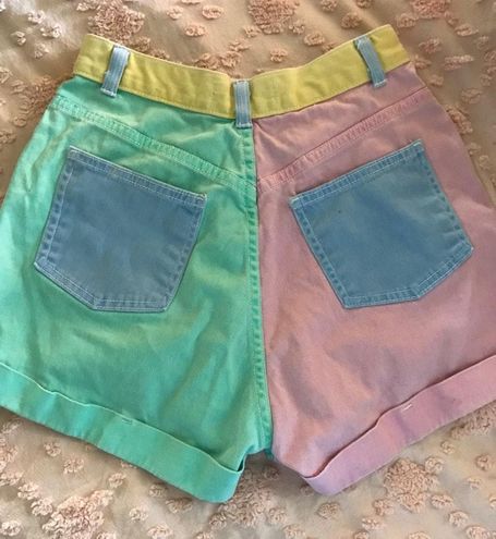 Pastel Color Block Shorts