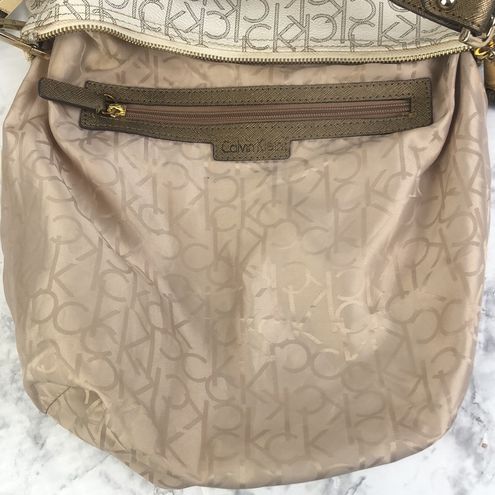 Calvin Klein Hudson Ck Monogram Hobo in Brown