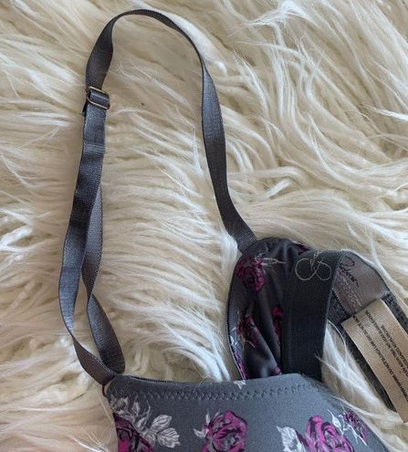 Jessica Simpson bra 34B padded t shirt floral grey Size undefined