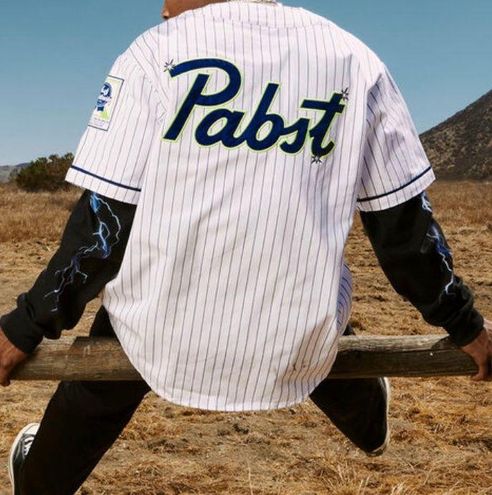 HUF x PBR White Baseball Jersey