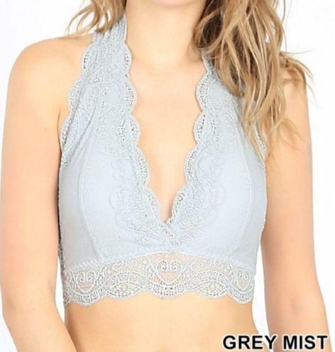 Zenana Outfitters NEW! Lace Halter Bra Bralette Plus 2X Gray Mist - $16 -  From Jennifer