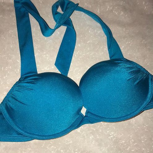 Victoria Secret flirt aqua seafoam blue ruched underwire Bandeau