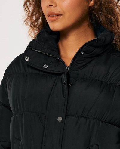 Nylon Mock-Neck Puffer Jacket