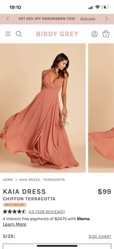 Kaia Chiffon Bridesmaid Dress in Terracotta