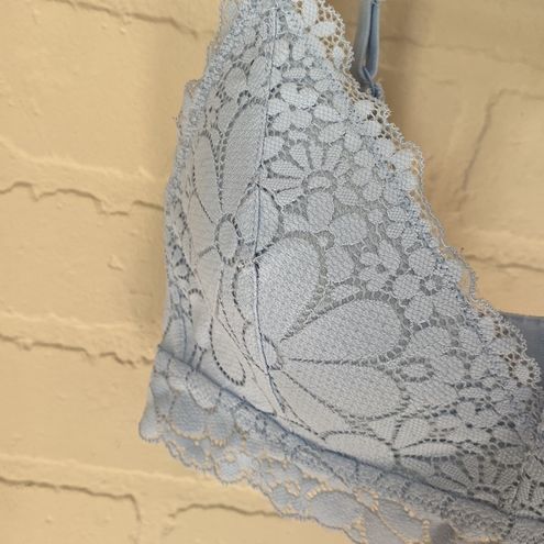 Aerie daisy bra blue lace 34B like new adjustable straps light