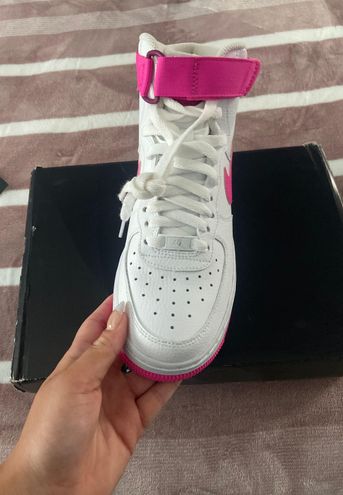 Nike Women's Air Force 1 High White/Laser Fuchsia-True Berry