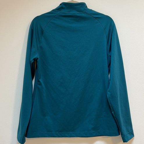 GYMSHARK Women Regulate 1/4 Zip Pullover Teal Long Sleeve Stretch EUC Size  LARGE