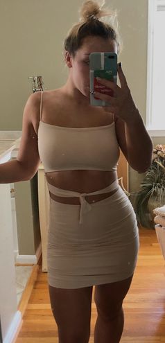 Daytona cutout dress in pearl beige Clearance