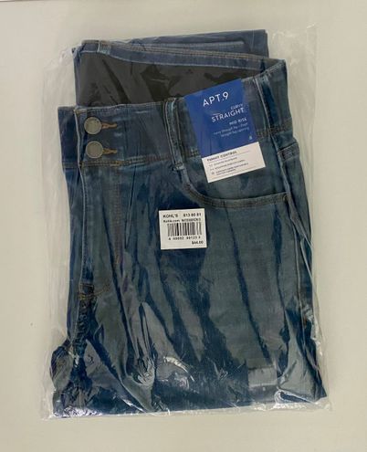 $44 Apt 9 Curvy Straight Tummy Control Slimming Mid Rise Jeans