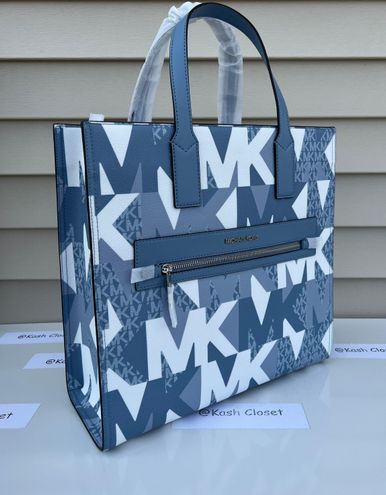 Michael Kors MK Kenly Large Logo Tote Bag Blue - $199 (60% Off