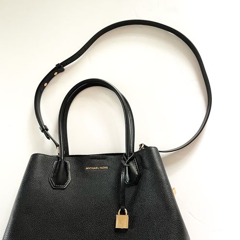 Michael Kors Mercer Gallery Medium Center Zip Black Tote - $233